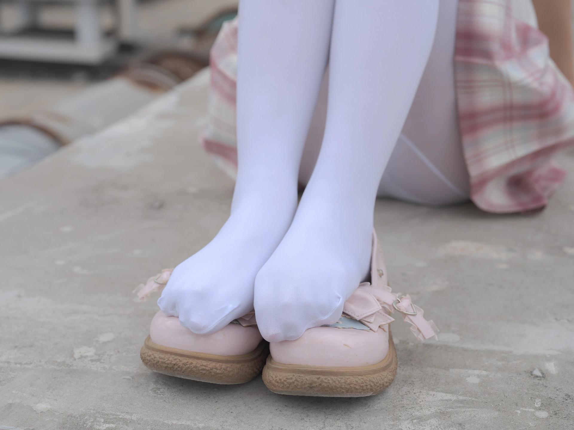 森萝财团写真 – 小圆 试拍 JKJK格子裙插图5